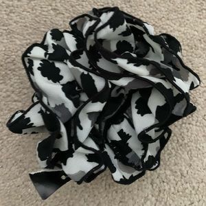NWT large black and white scrunchie